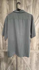 Hawk Men's Short Sleeve Striped Button Down Shirt size XL dress casual Grey - Image 3