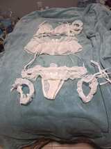 White Ruffled Chiffon Lingerie Set - Image 2