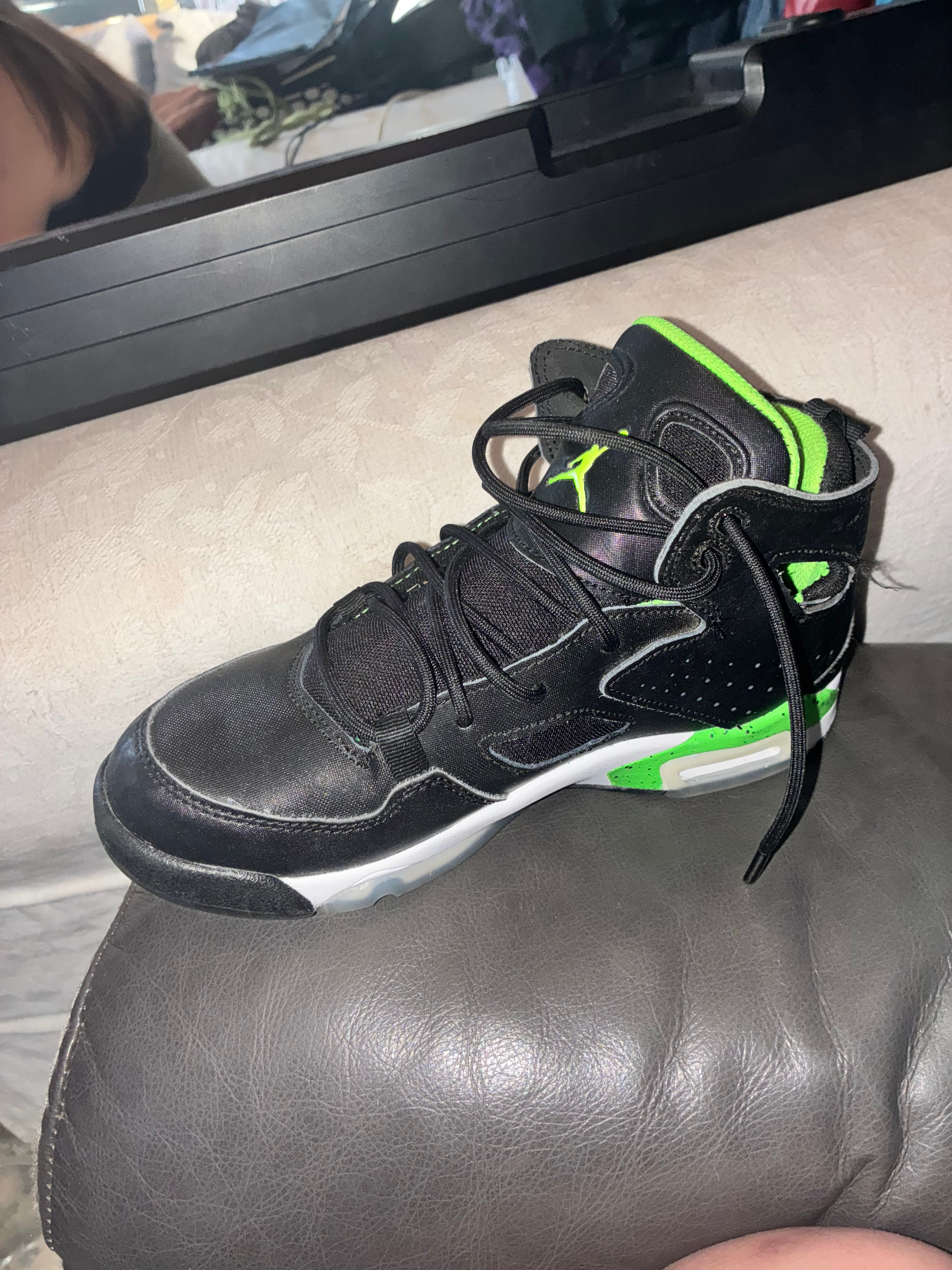 Nike Air Jordan Flight Club 91 Black/Green Strike - Image 5