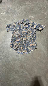 Oakton Limited Hawaiian Brown and Navy Baggy Button Up - Image 2