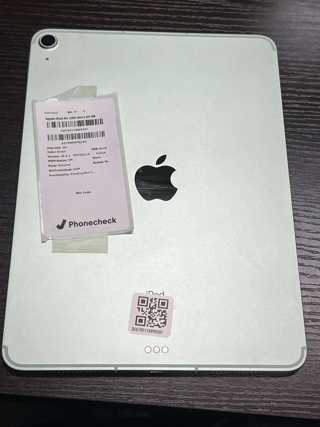 Apple iPad Air (4th Generation) 64GB Wi-Fi + Cellular Green unlocked 77% battery
