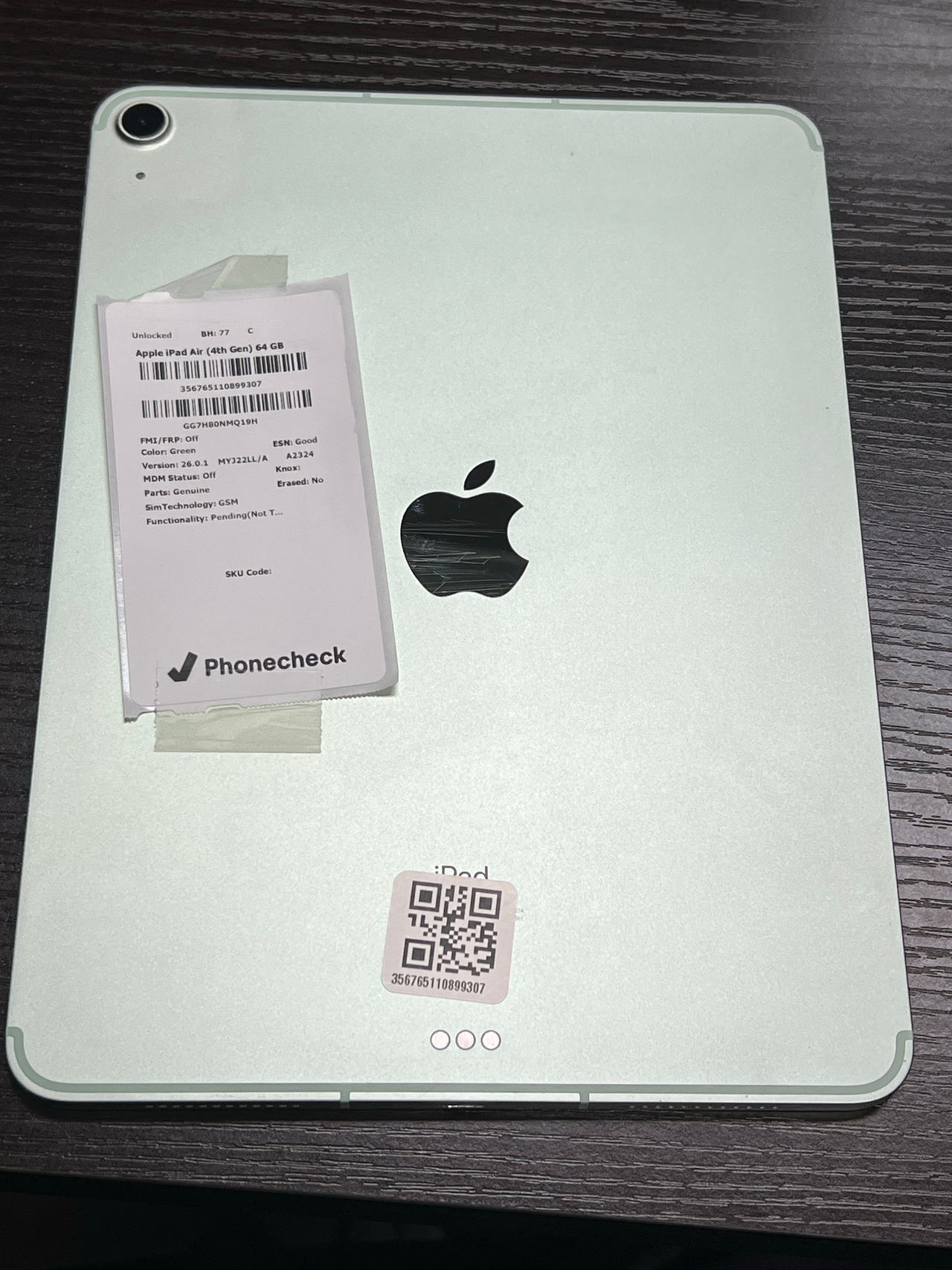 Apple iPad Air (4th Generation) 64GB Wi-Fi + Cellular Green unlocked 77% battery