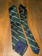Ralph Lauren Green Striped Silk Tie - Image 2
