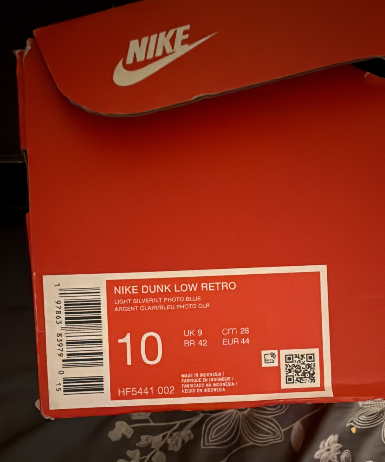 Nike Dunk Low Retro Light Silver Photo Blue