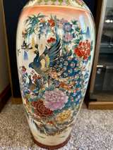 Large Japanese Satsuma Style Peacock Floor Vase - Image 8