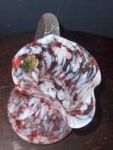 Chalet Art Glass Cranberry Splatter Pitcher Vintage MCM Mid-Century Sticker - Image 4