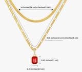ACECHA Gold Crystal Layered Necklaces for Women Faux Gold Plated Statement Cryst - Image 3
