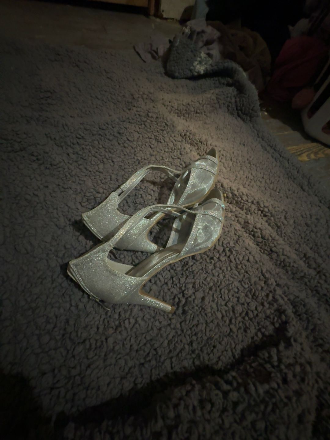 Silver Rhinestone High Heels