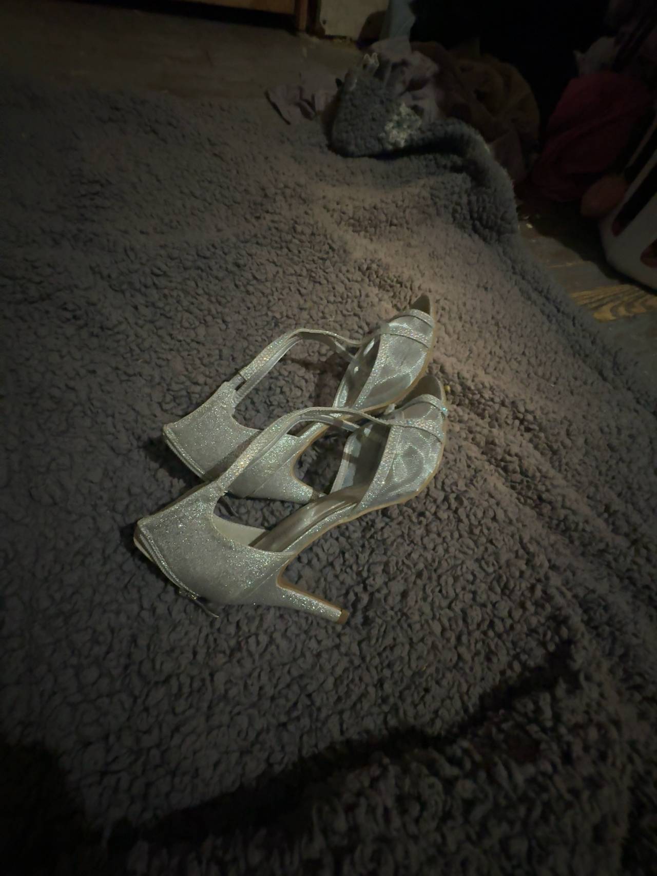 Silver Rhinestone High Heels