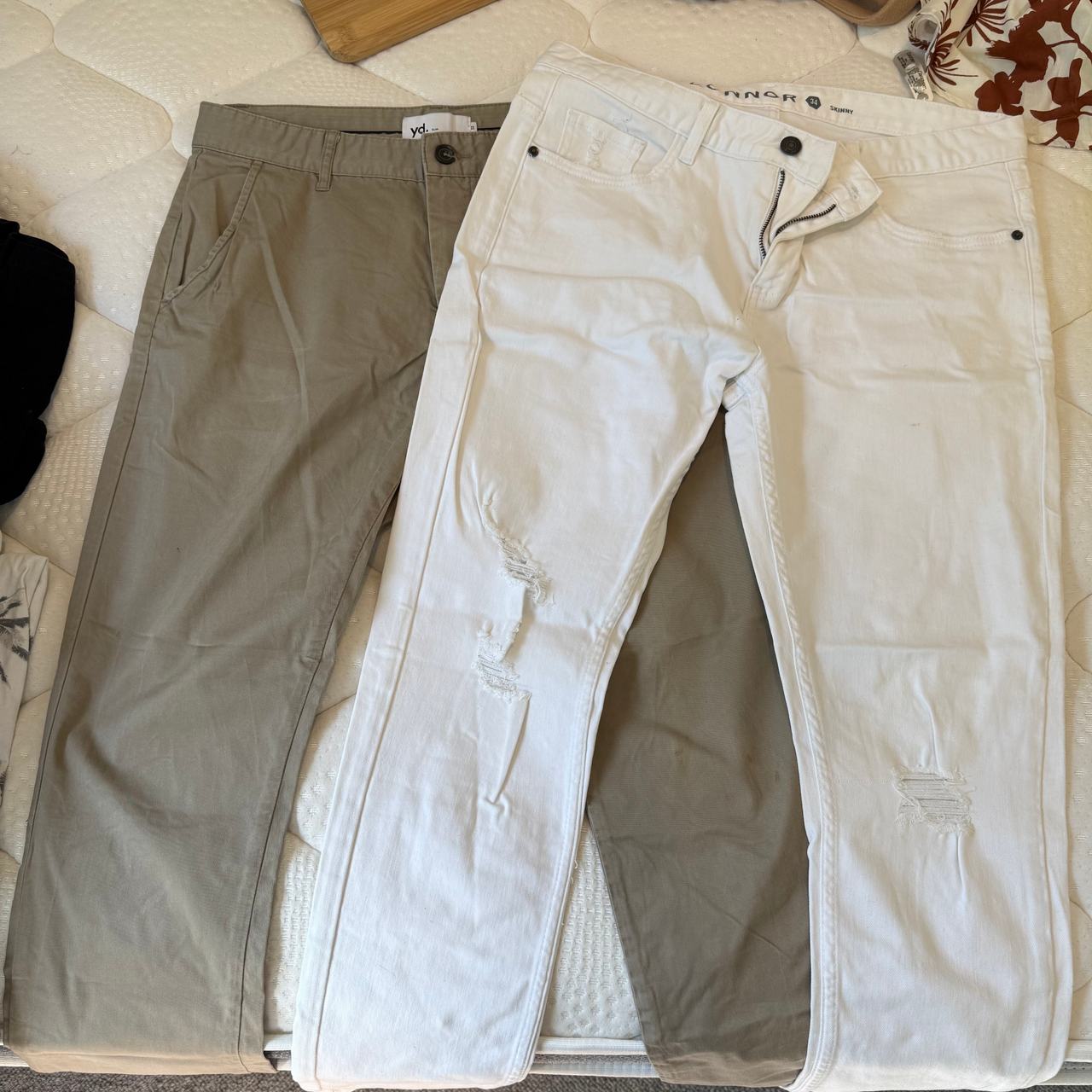 Pants (Chino and white ripped jeans)