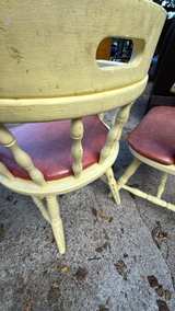 Vintage Spindle Back Captain's Chairs with Padded Seats - Image 4