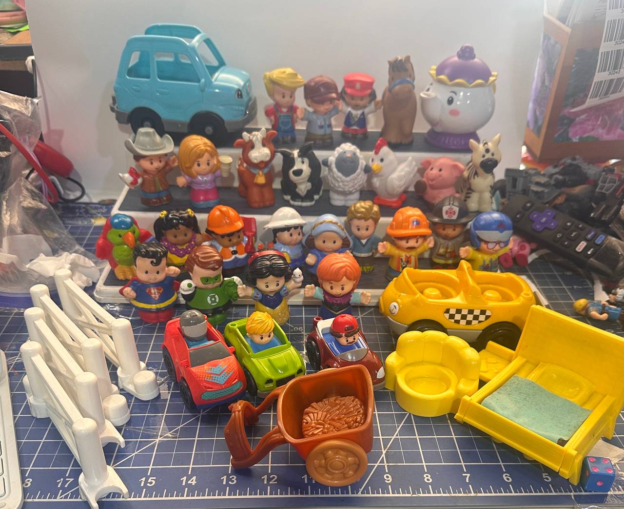 Fisher-Price Little People Figures and Vehicles Lot.  42pcs.