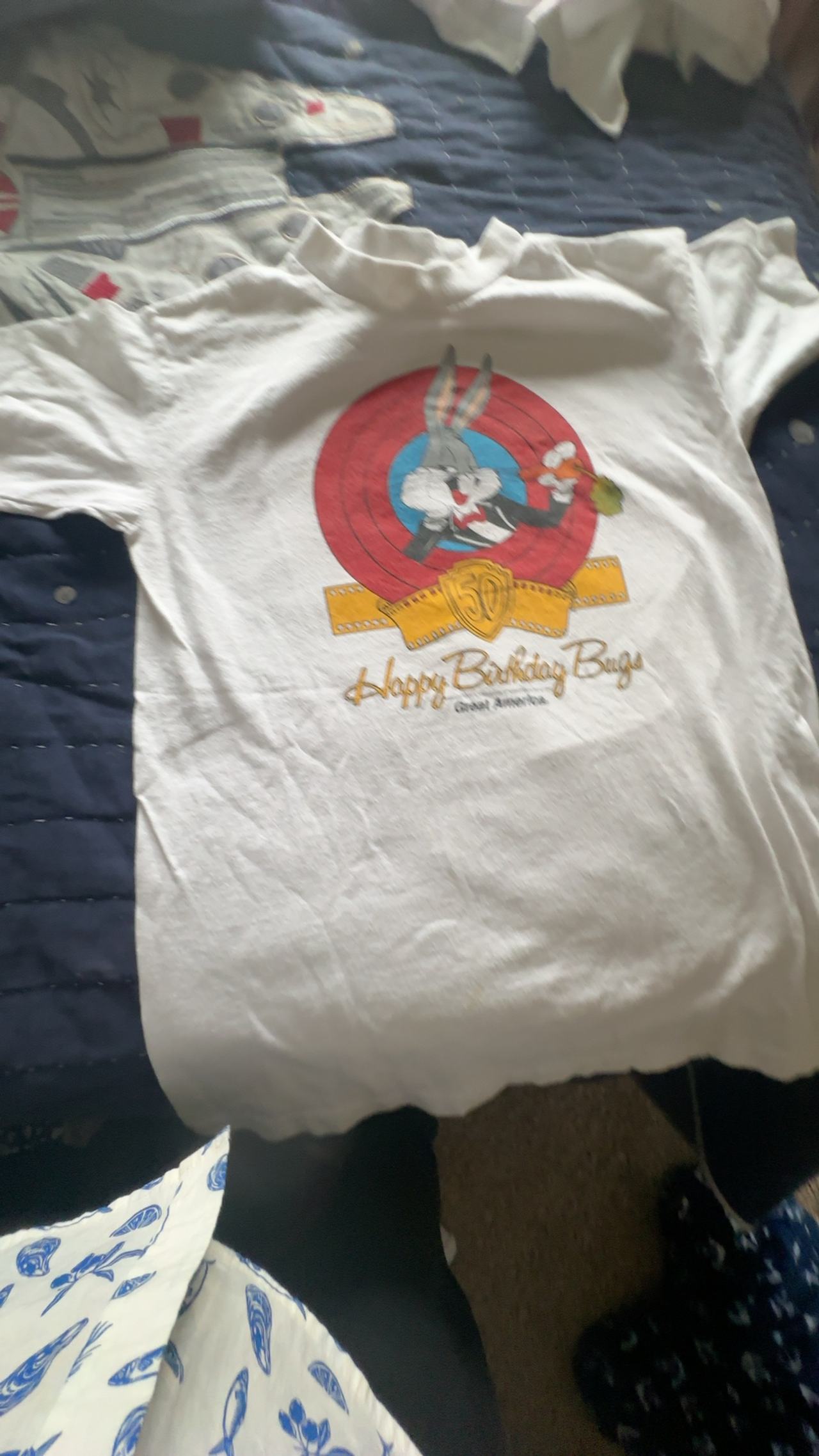 Warner Bros. Bugs Bunny 50th Birthday Vintage T-Shirt White