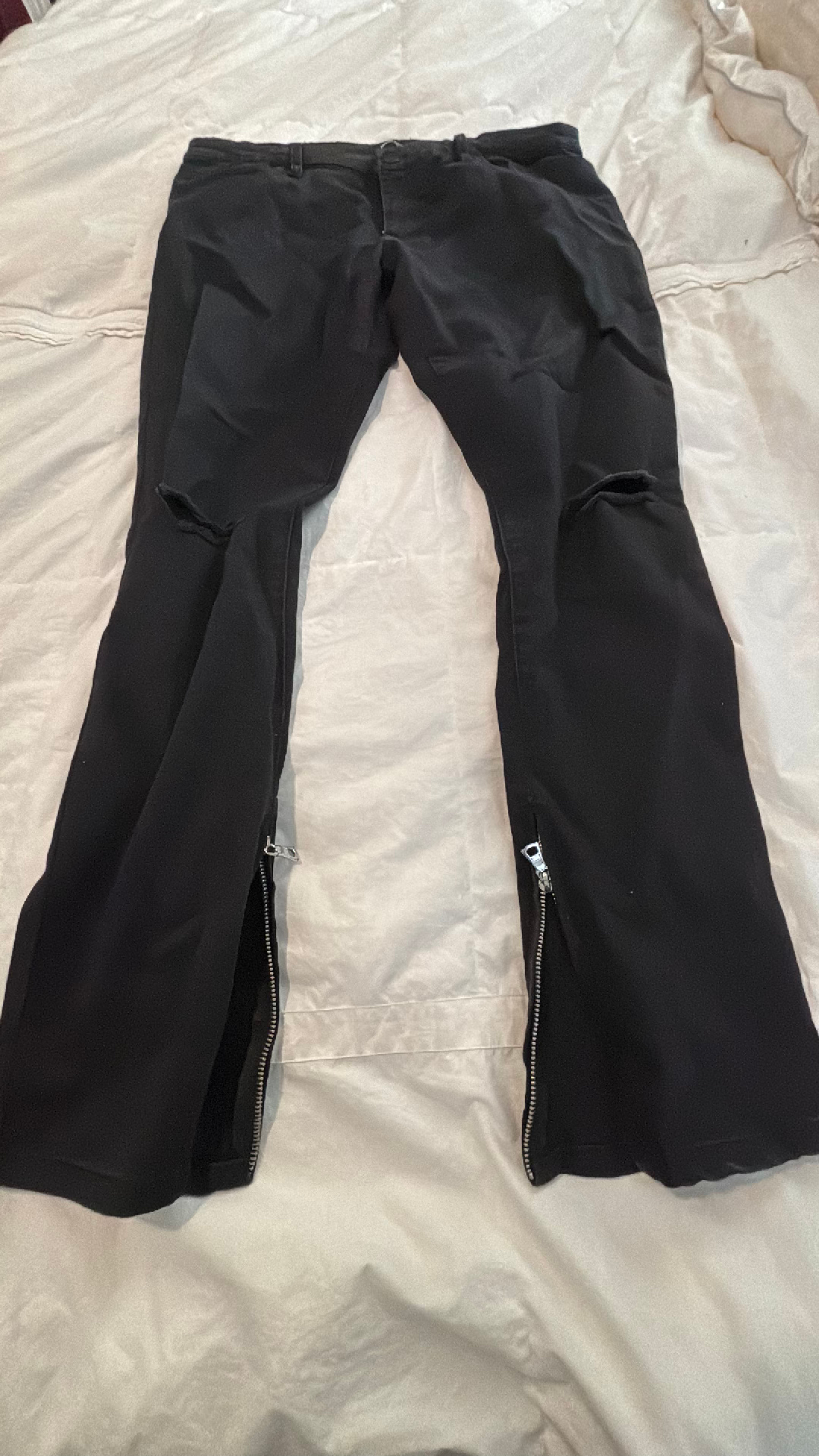 Fashion Nova Men Black Jeans Stressed 38x34 - Image 3