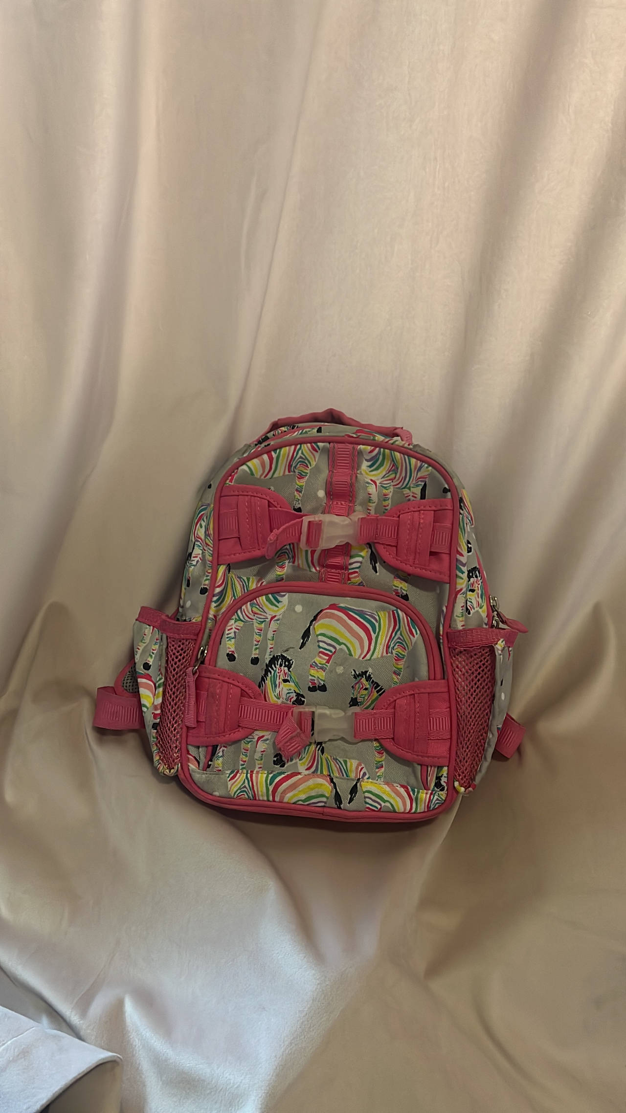 Pottery Barn Kids Mackenzie Rainbow Zebra Backpack