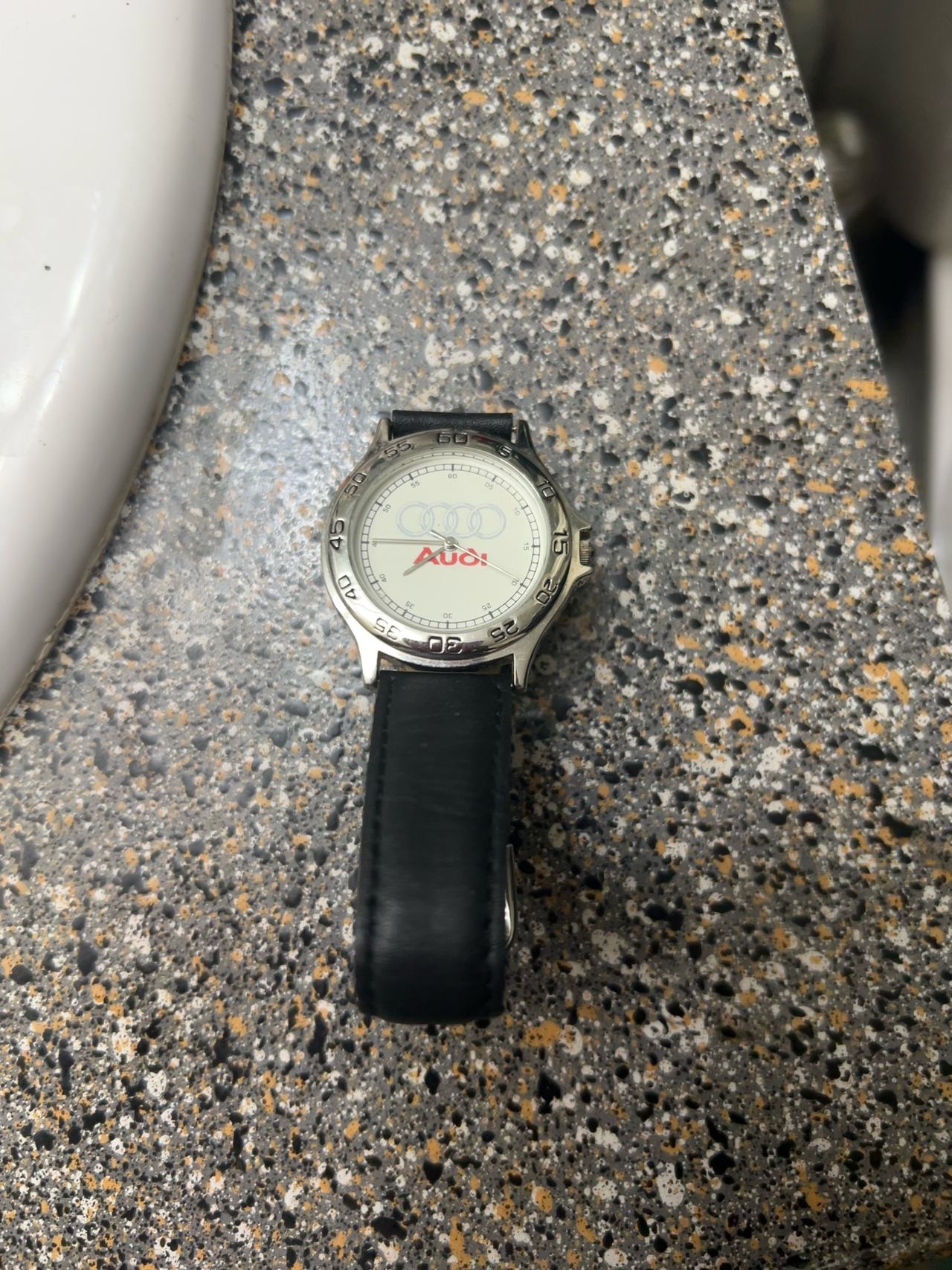 Audi Stainless Steel Black Dial Quartz Watch