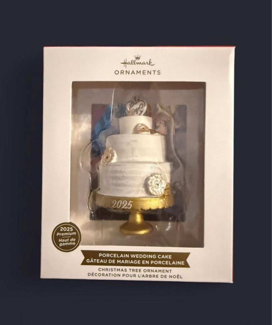 Hallmark 2025 Porcelain Wedding Cake Ornament