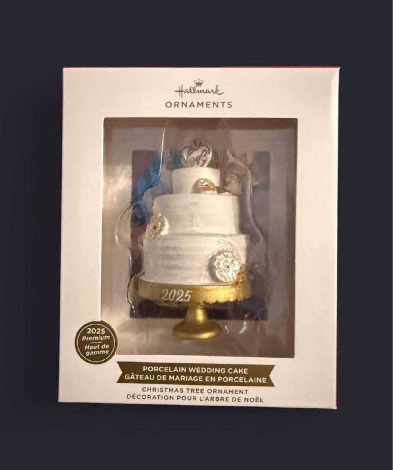 Hallmark 2025 Porcelain Wedding Cake Ornament