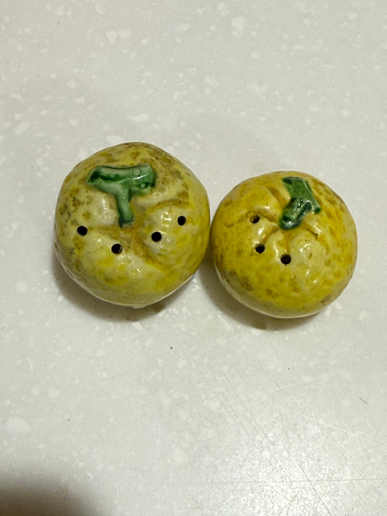 Vintage Ceramic Orange Salt and Pepper Shakers