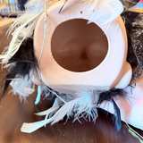 Vintage Ceramic Feathered Lady Mask Wall Decor - Image 4