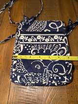 Vera Bradley Crossbody Bag Navy Twirly Birds Pattern - Image 4