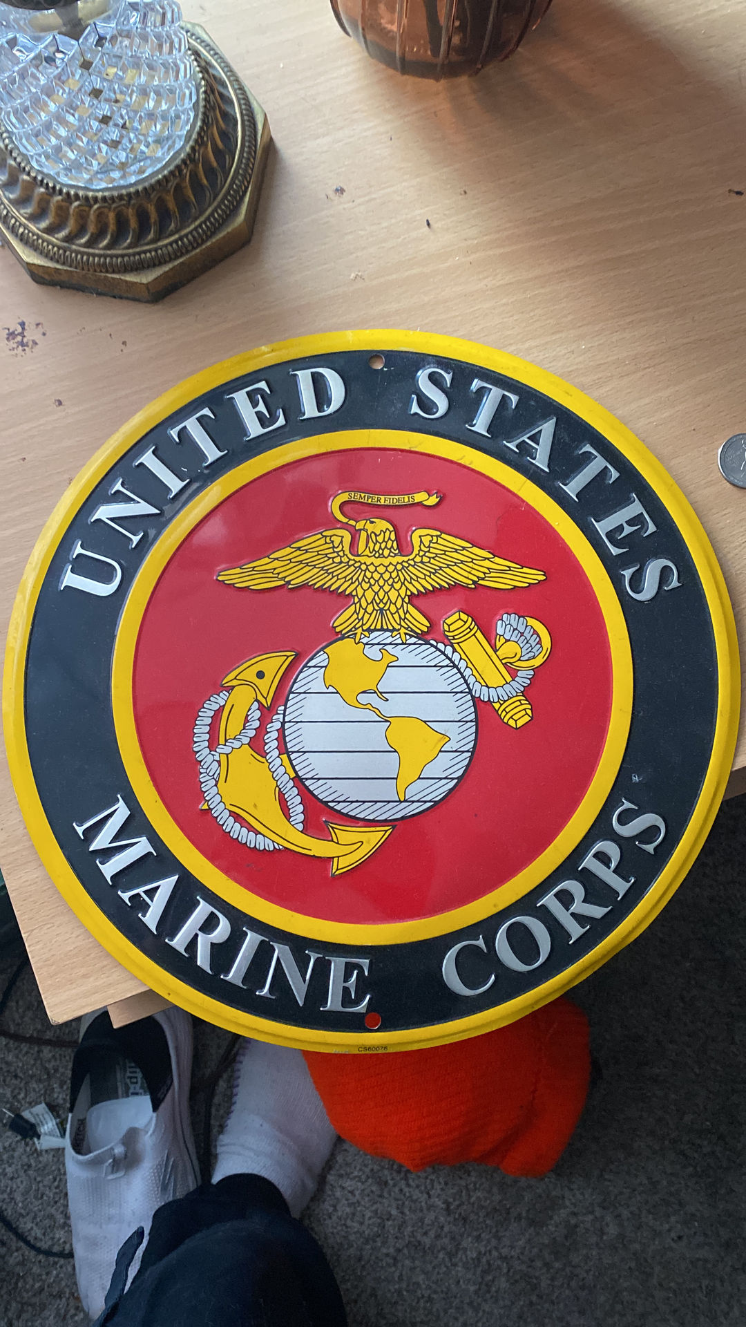 United States Marine Corps Round Metal Sign