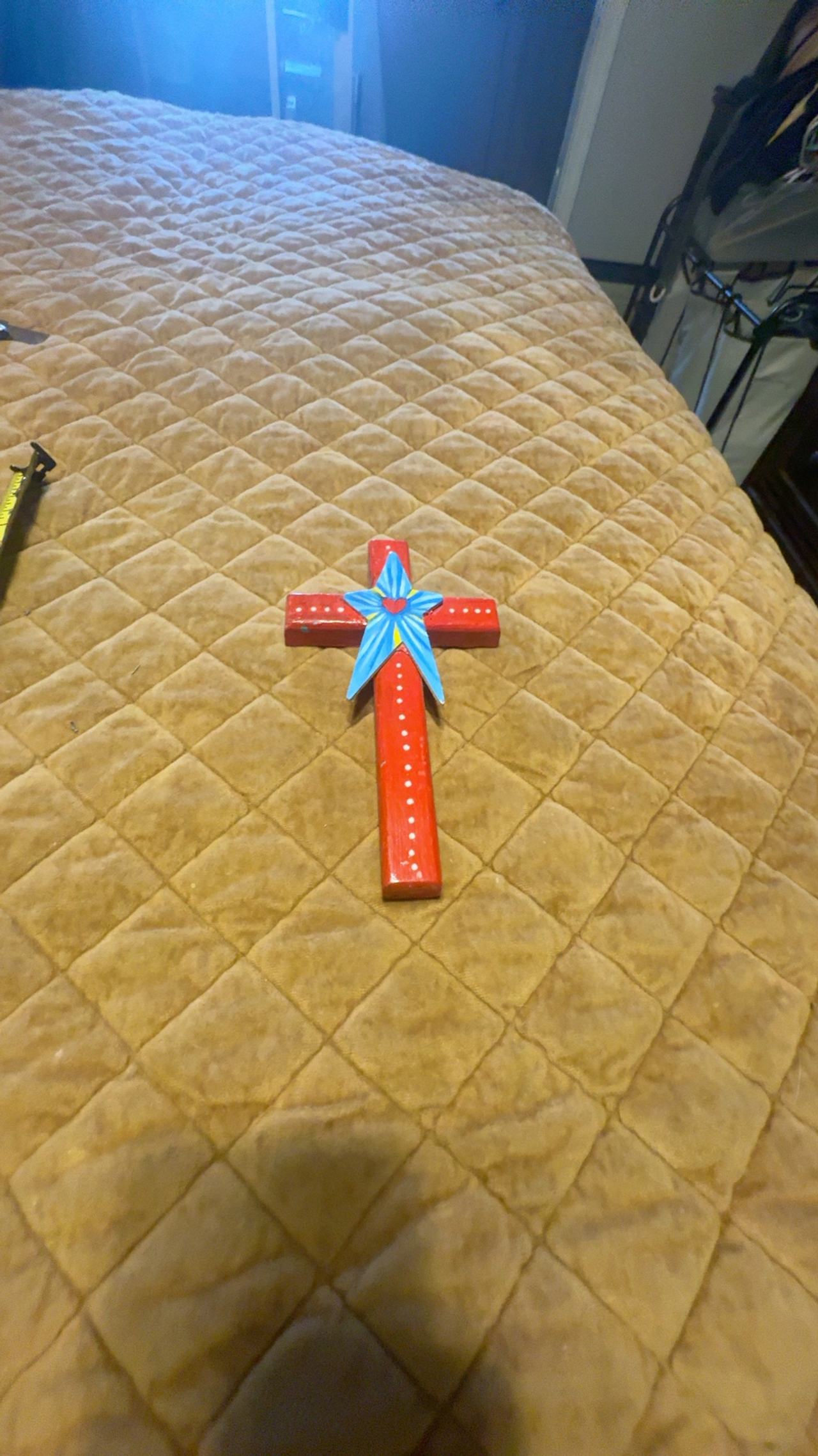 Pepe Santiago Hand-Painted Oaxacan Wooden Cross