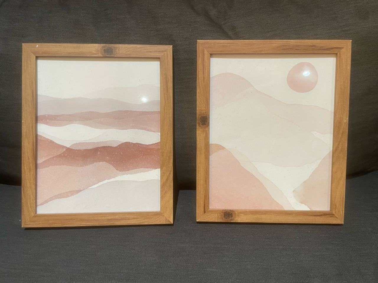Boho Beige Minimalist Wall Art Set of 2