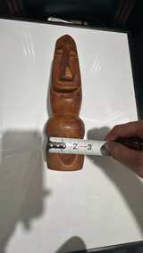 Hand-Carved Wooden Tiki Statue Moai Style - Image 2