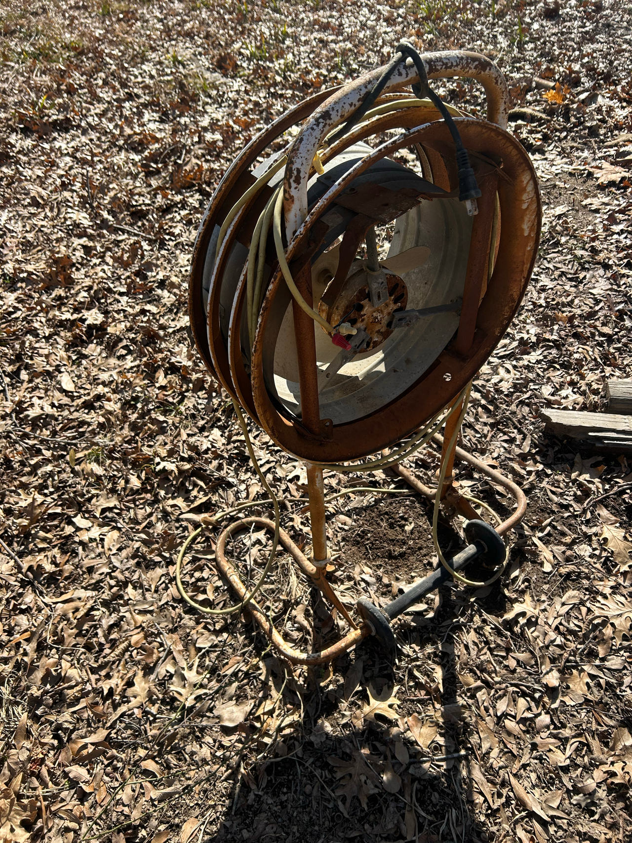 Vintage Industrial Roll-Around Floor Fan