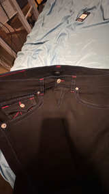 True Religion GENO BIG T Flap Jeans 2SB Black Rinse Size 36 - Image 1