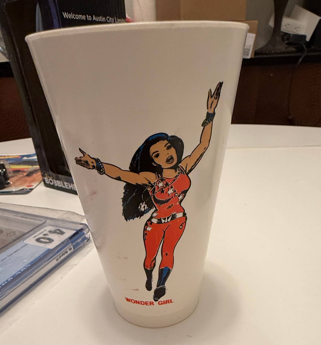 Vintage 1970s 7-Eleven Slurpee Cup Wonder Girl