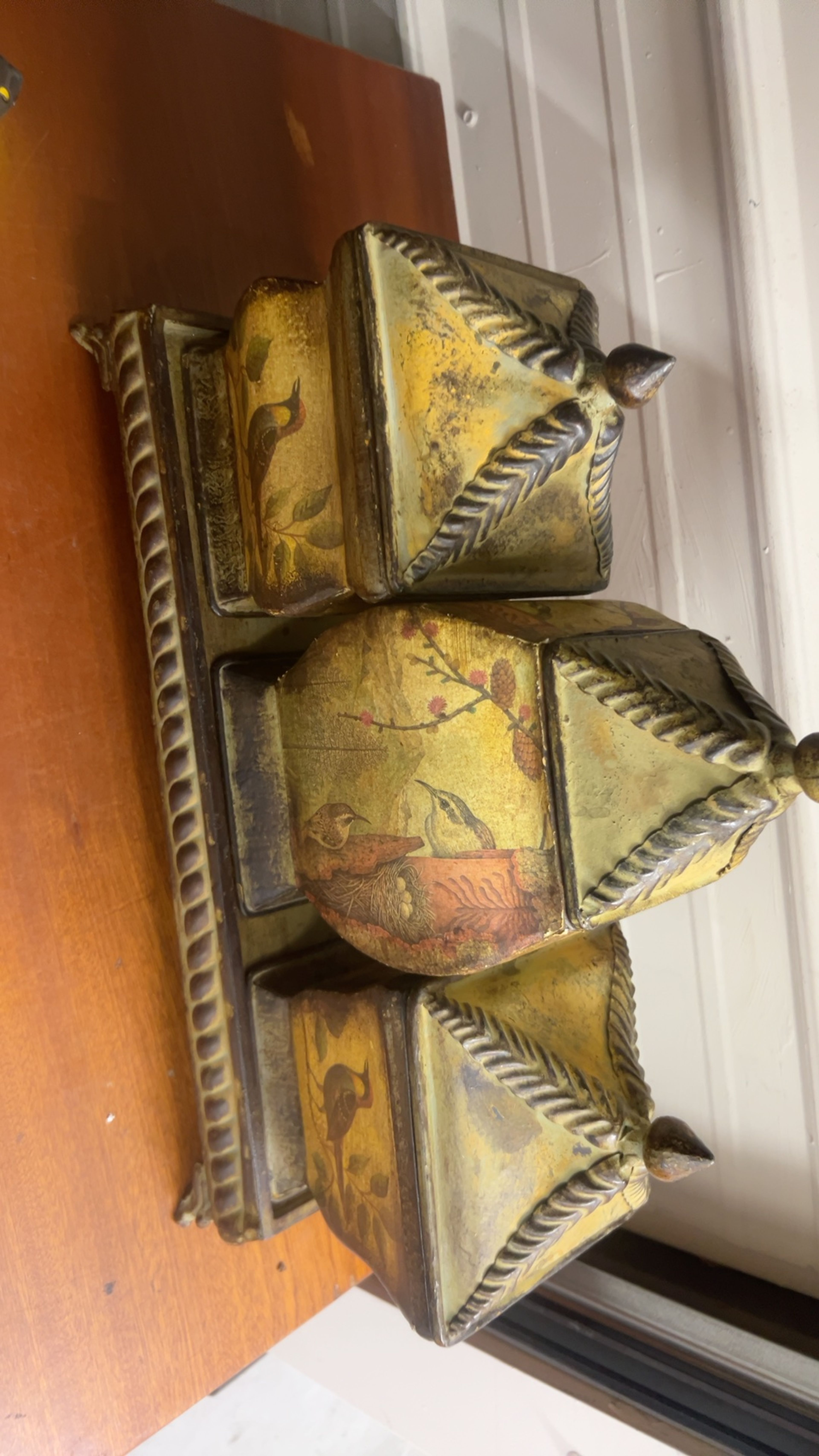 CBK Country Rustic Kitchen Storage Canister Rooster Set with Tray