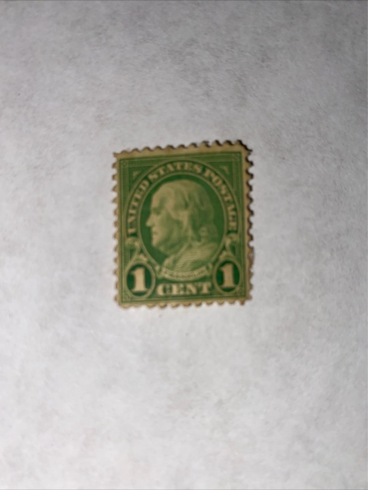 United States 1¢ Benjamin Franklin Green Stamp (Scott #578)