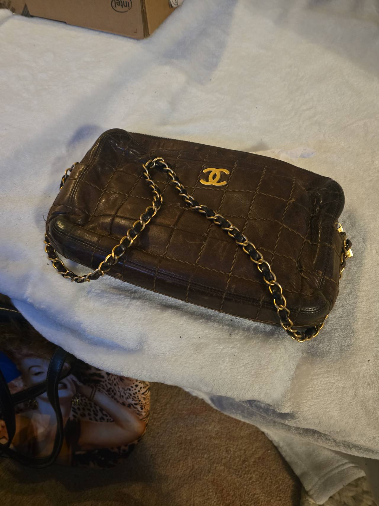Chanel Vintage Chocolate Bar Stitch Camera Bag
