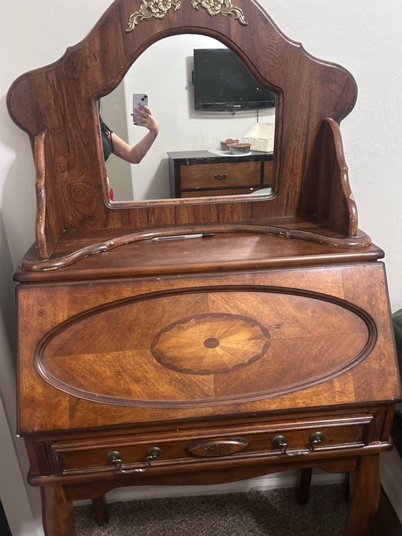 Antique Wood Secretary Desk or Vanity