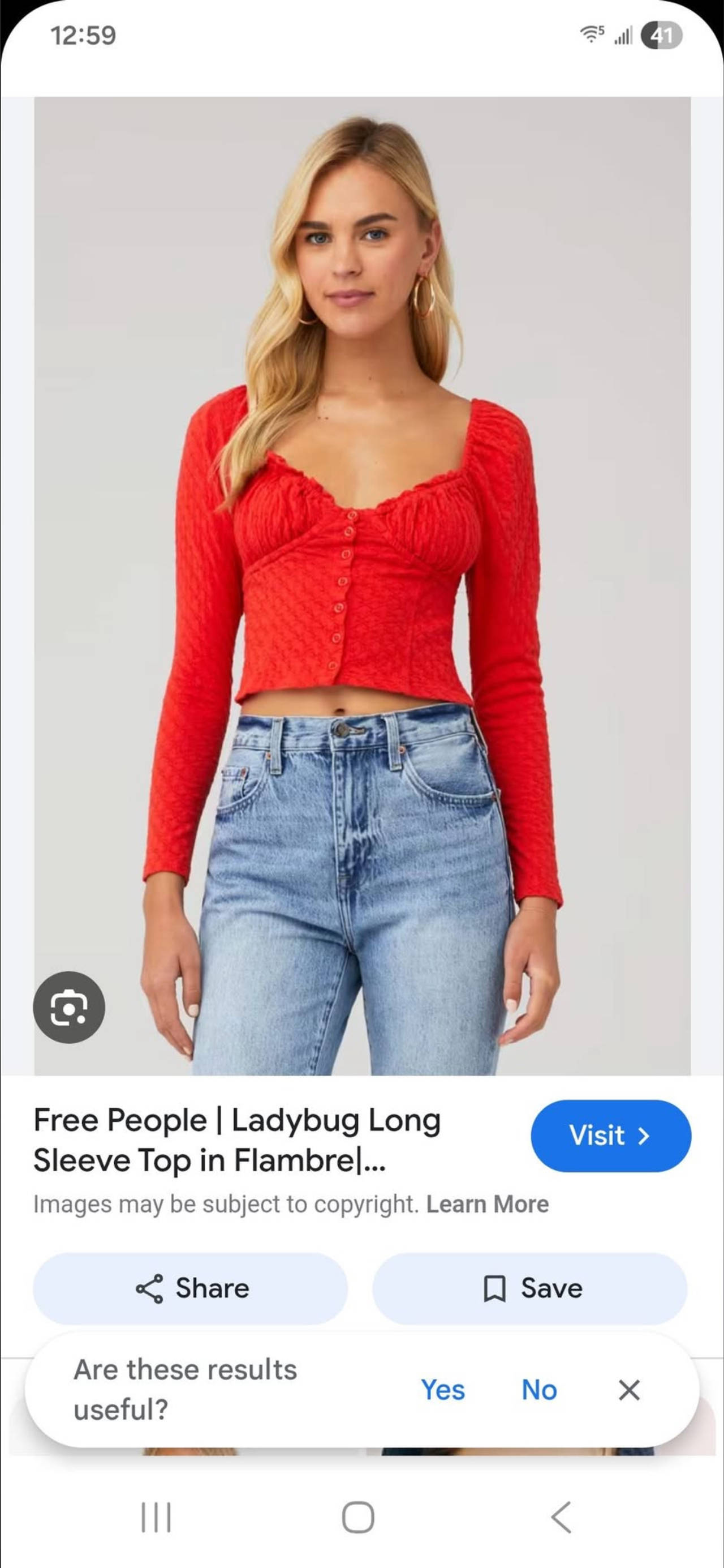 Free People Ladybug Long Sleeve Top xs great condition