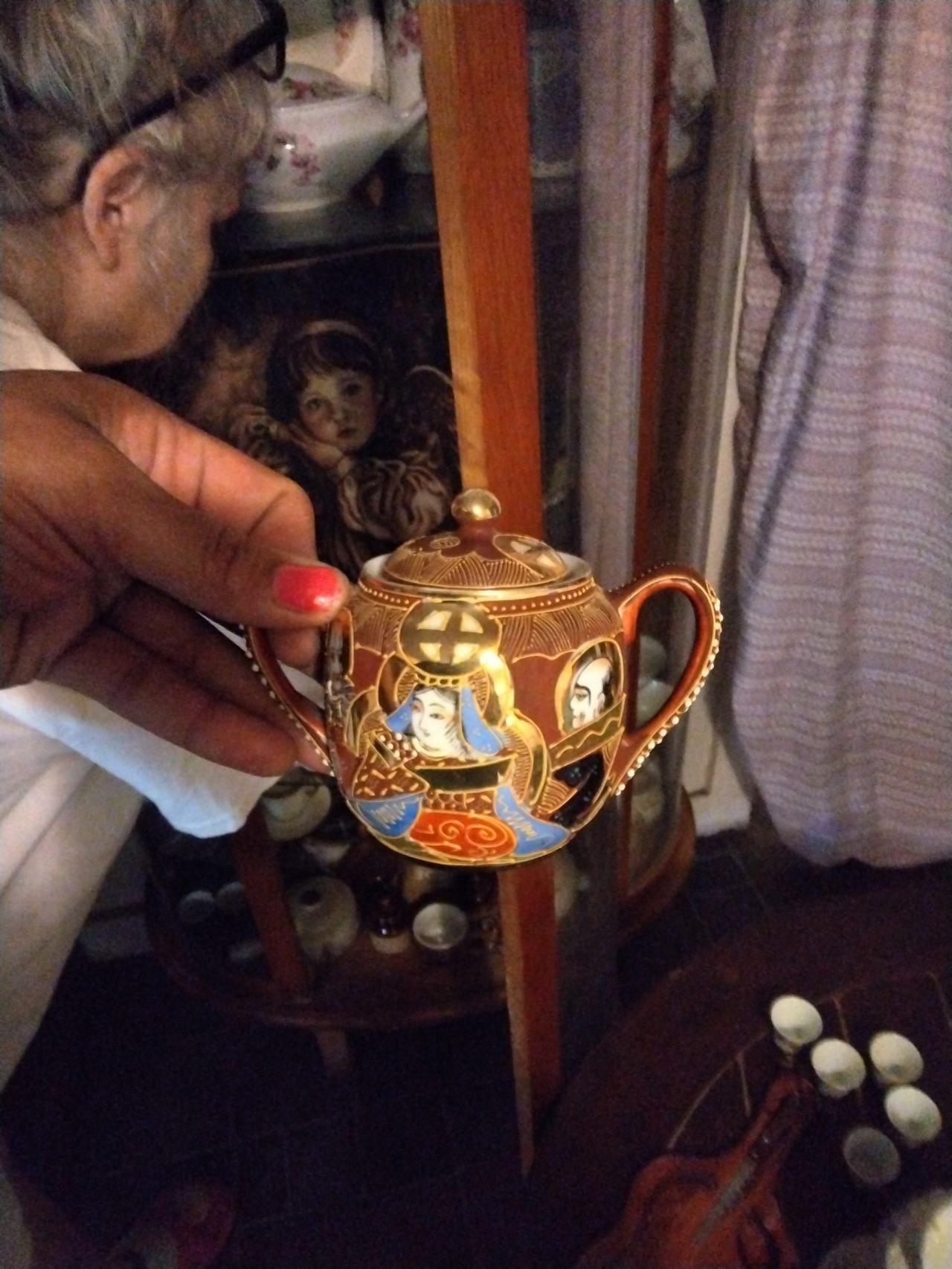 Vintage Japanese Satsuma Moriage Sugar Bowl