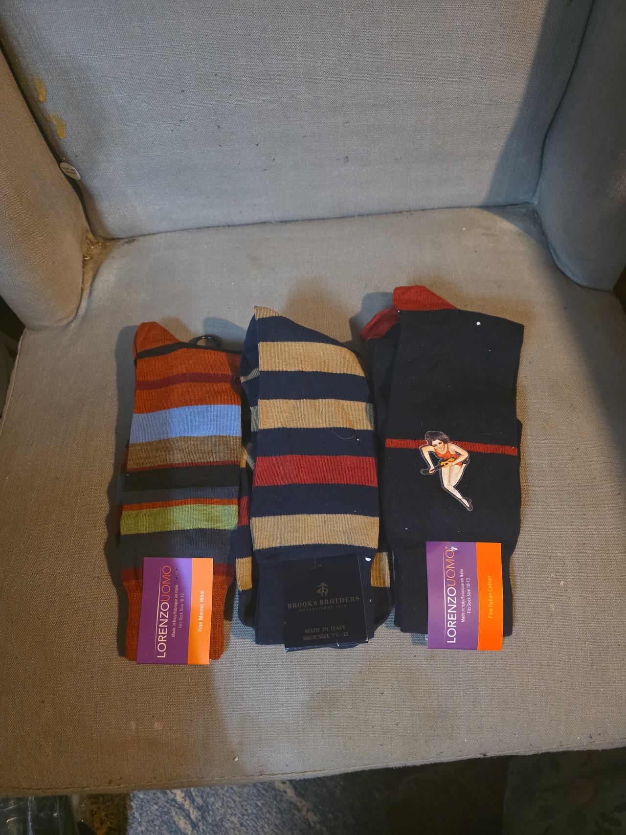 Brooks Brothers and Lorenzo Uomo Men's Dress Socks Bundle