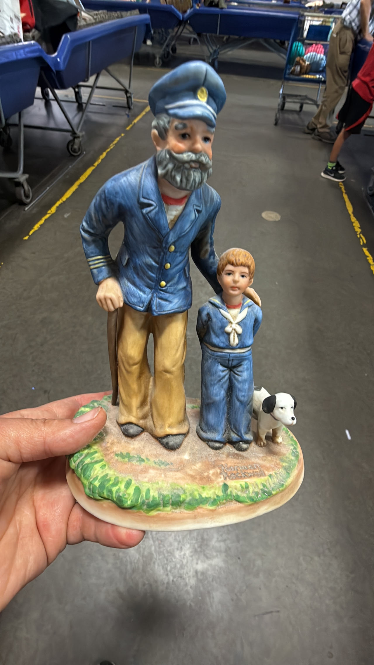 Porcelain Figurine of Sailor and Boy with Dog