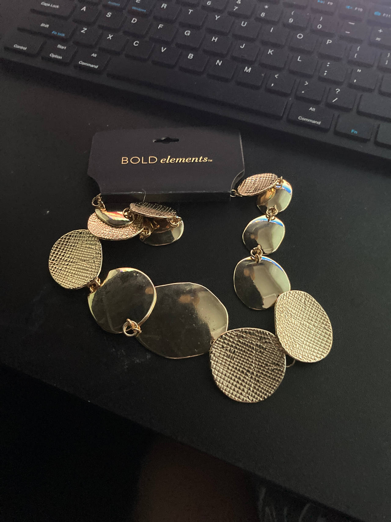 Bold Elements Gold-Tone Disc Necklace