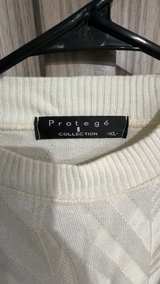 Protege Collection Vintage Textured Mock Neck Sweater XL White - Image 2