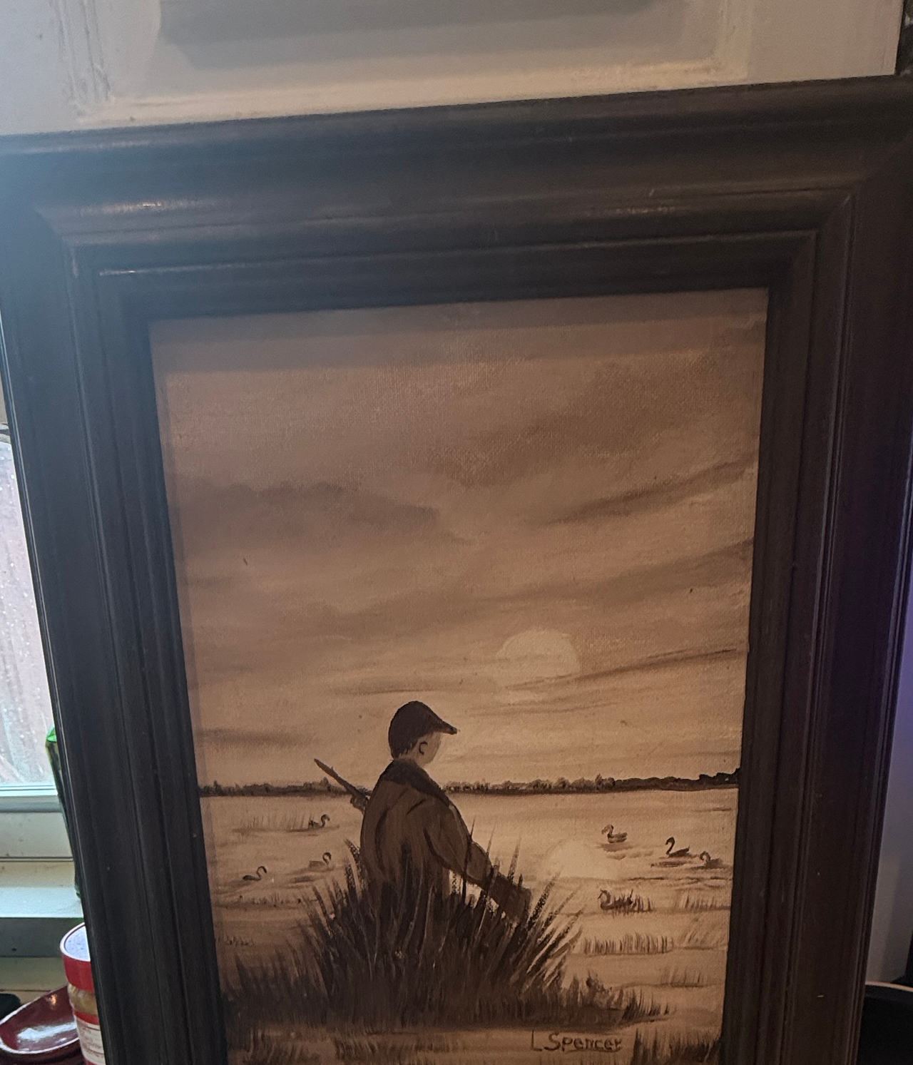 L. Spencer Duck Hunting Oil Painting