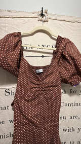 Faithfull the Brand Brown Polka Dot Midi Dress: 4 - Image 2