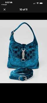 Gucci Jackie 1961 Small Velvet Shoulder Bag – Teal - Image 7