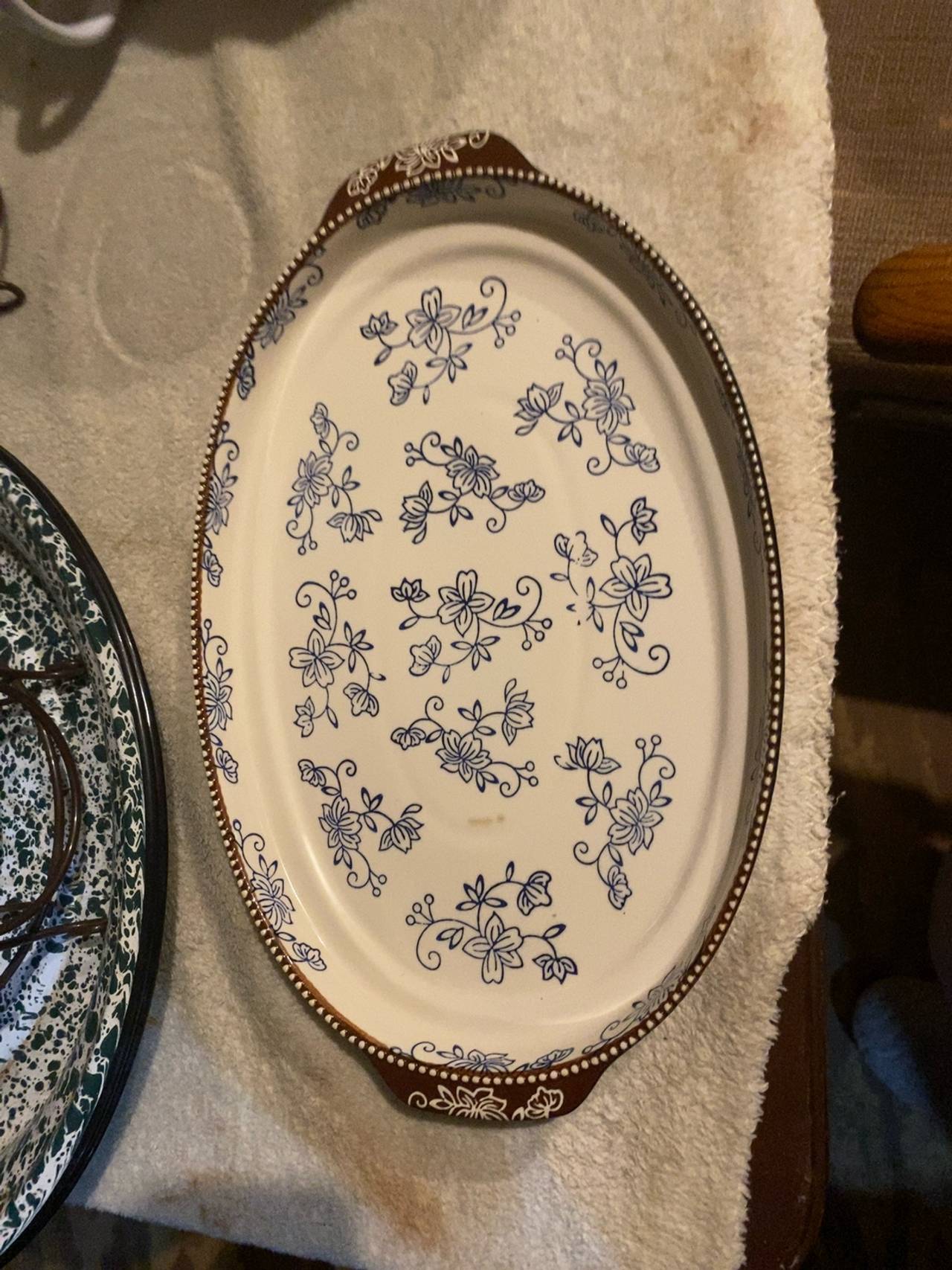 Temp-tations Floral Lace 2.5qt Blue Baker with Lid-it