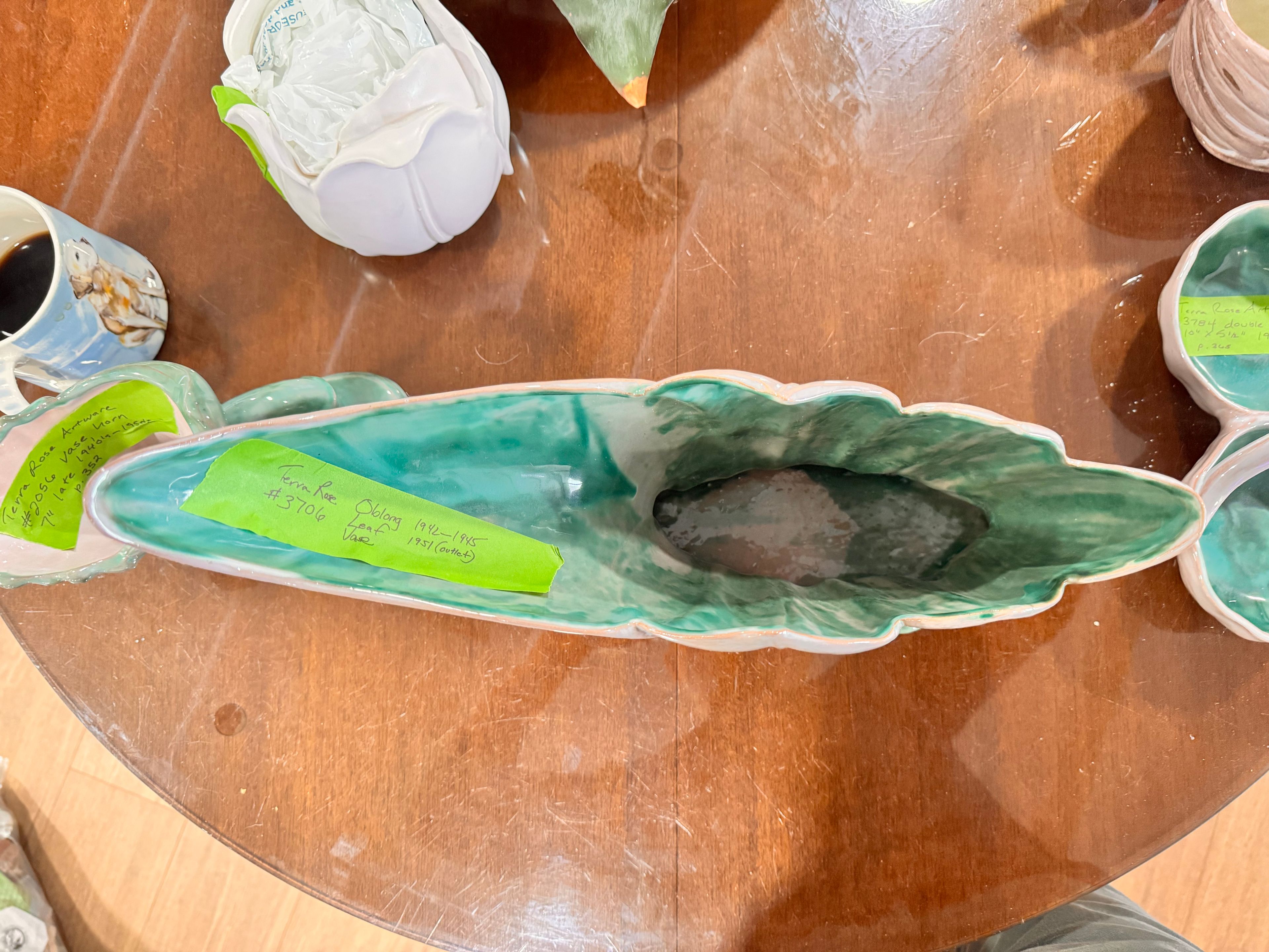 Stangl Terra Rose Vase oblong Leaf Vase #3706 - Image 5