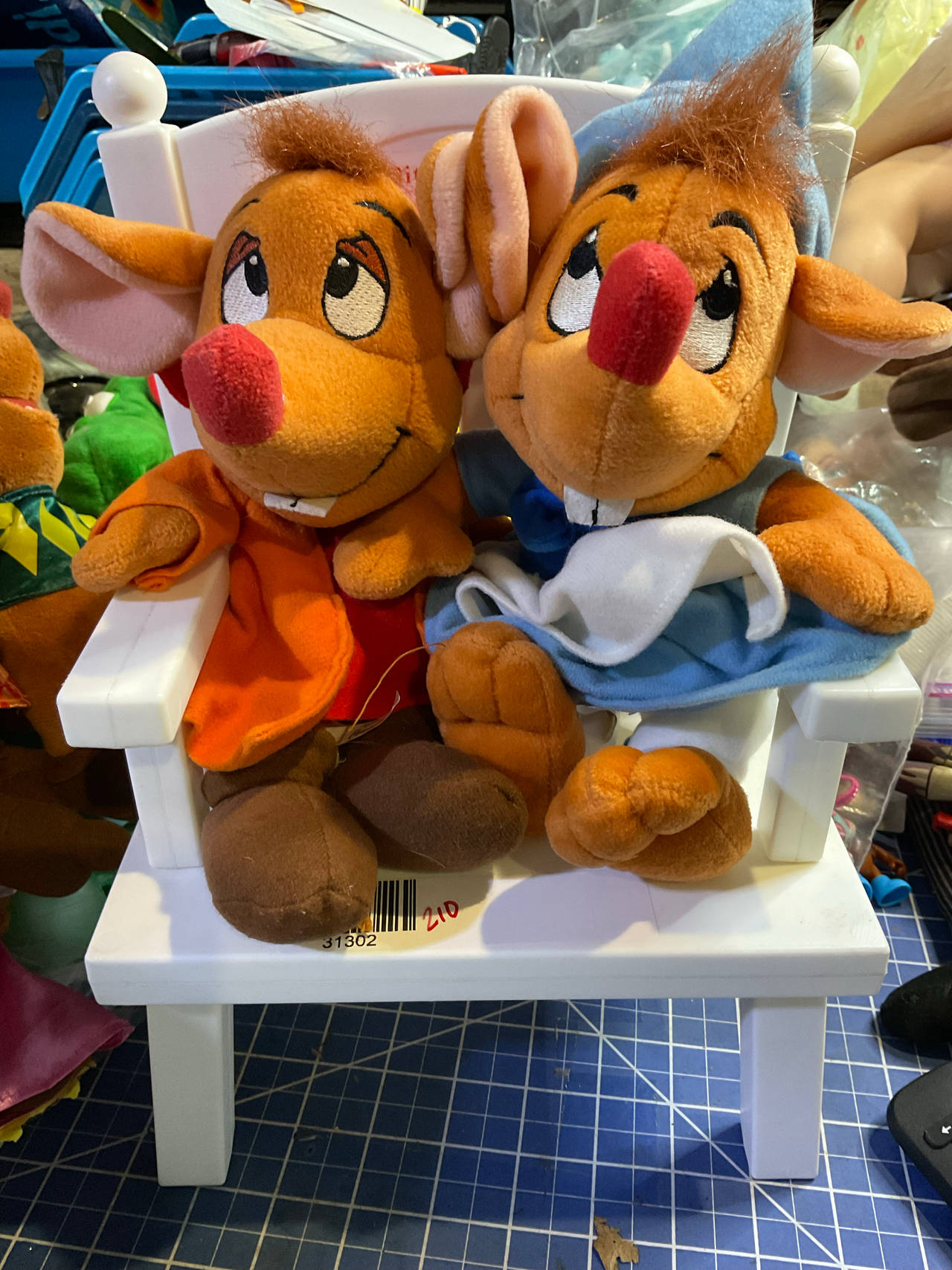 Disney Princess Cinderella JAQ and SUZY mice vtg plush 210