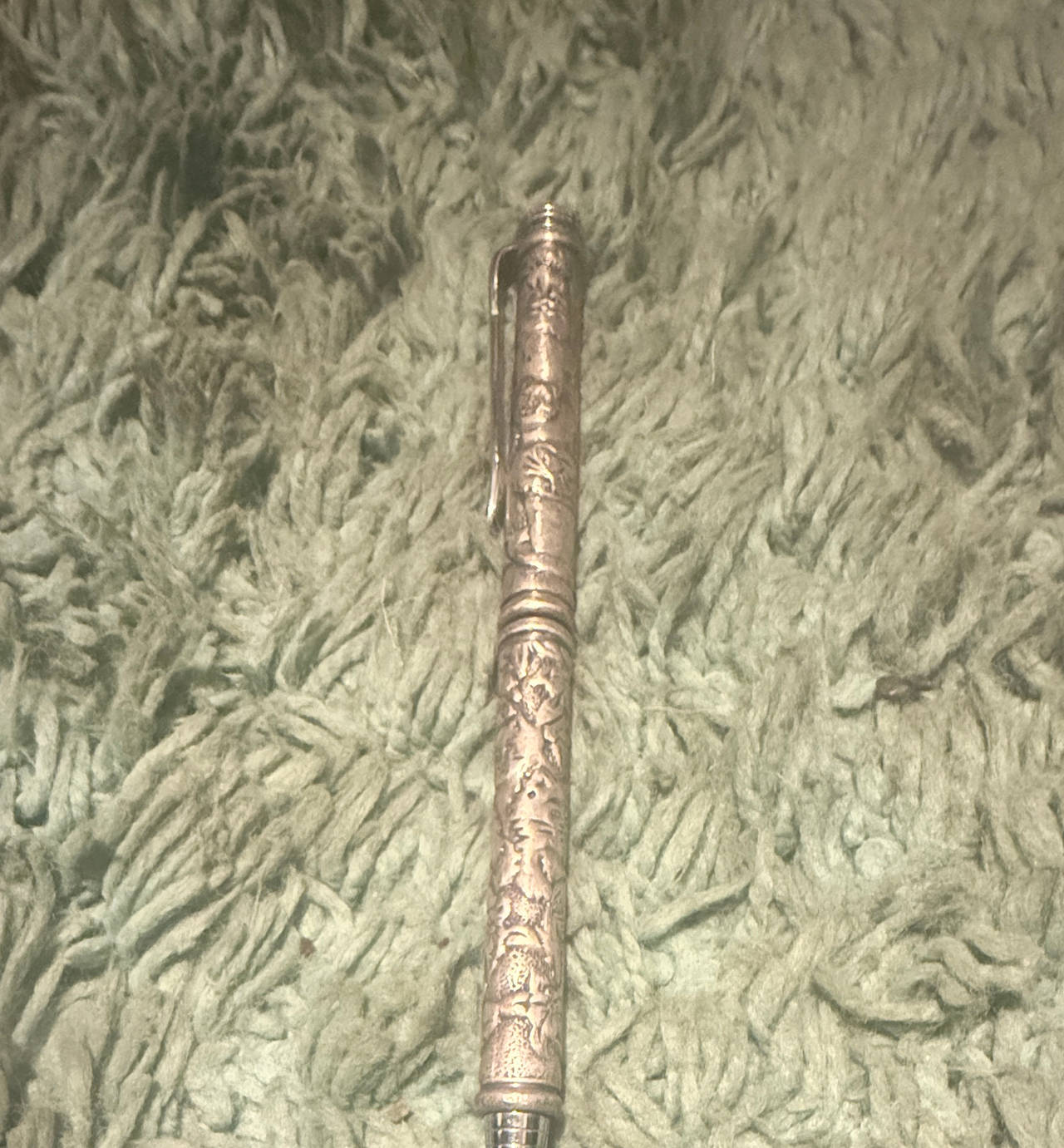 Antique Sterling Silver Repousse Mechanical Pencil