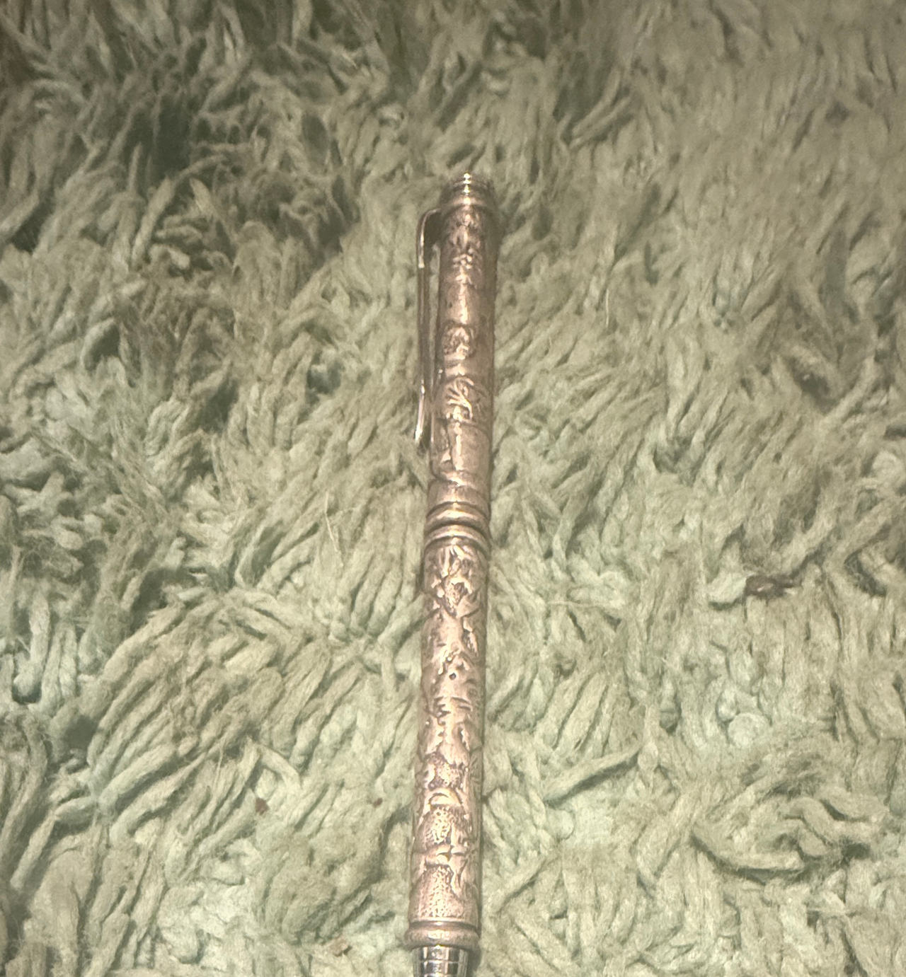 Antique Sterling Silver Repousse Mechanical Pencil
